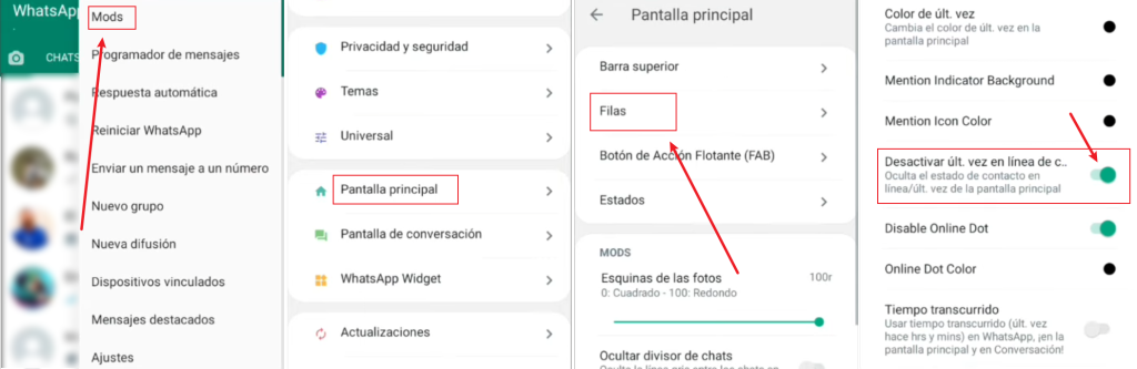 ¿Es posible saber quién está en línea sin abrir el chat?